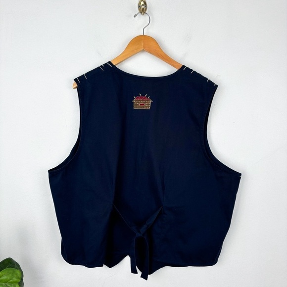 Vintage 90s Bobbie Brooks Fall Pumpkin Embroidered Vest Sz 22W/24W - Picture 2 of 5